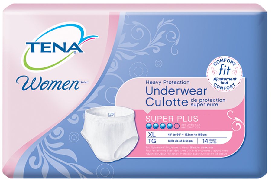  TENA Women Super Plus Underwear, Incontinence, Disposable, Heavy  Absorbency, XL, 14 Count : Health & Household